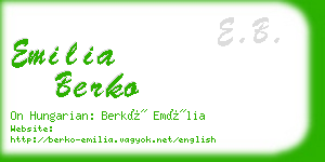 emilia berko business card